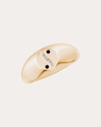 Natori Women's Shangri-la 14k Gold Diamond Yin-yang Signet Ring In Gold