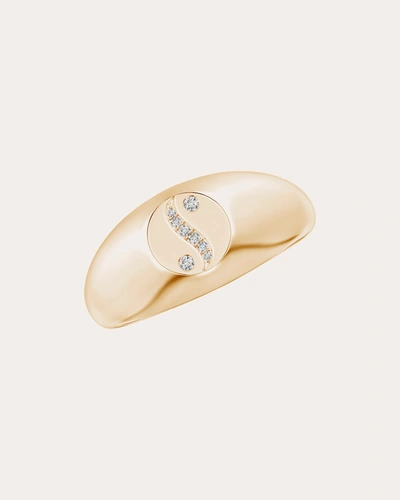 Natori Women's Shangri-la 14k Gold Diamond Yin-yang Signet Ring In Gold