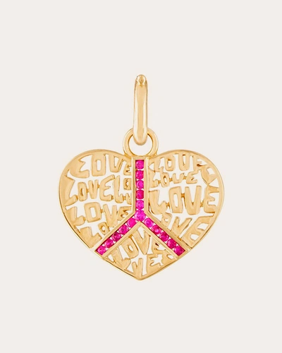 Shop Eden Presley Women's Peace & Love Pendant In Gold