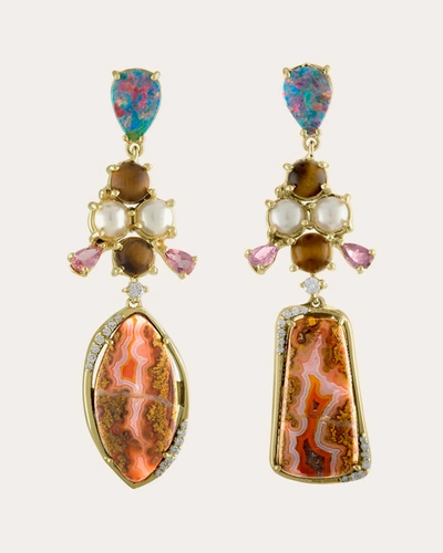 Shop Eden Presley Women's Gemstone & Diamond Drop Earrings In Brown