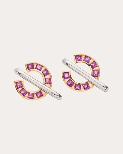 Shop Jolly Bijou Women's Amethyst Sundial Earrings In Pink