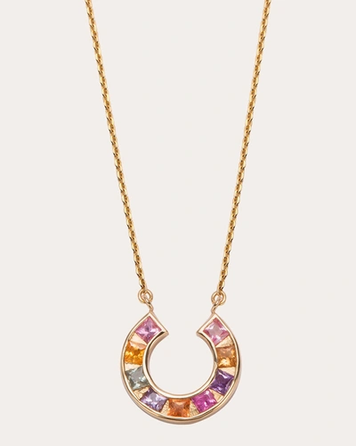 Shop Jolly Bijou Women's Sapphire Sundial Pendant Necklace In Gold