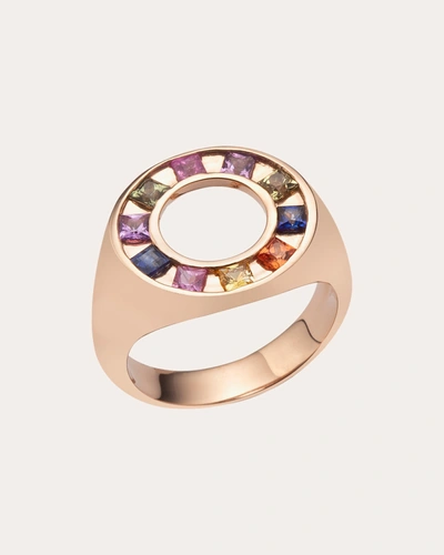 Shop Jolly Bijou Women's Sapphire Full Moon Ring In Gold