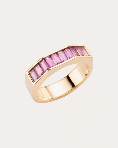 Shop Jolly Bijou Women's Amethyst Otto Ring 14k Gold In Pink