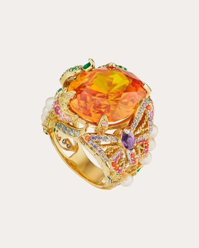 Shop Anabela Chan Women's Swallowtail Ring In Orange