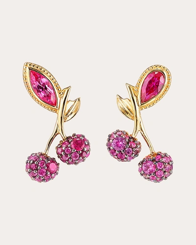 Shop Anabela Chan Women's Cherry Stud Earrings In Pink