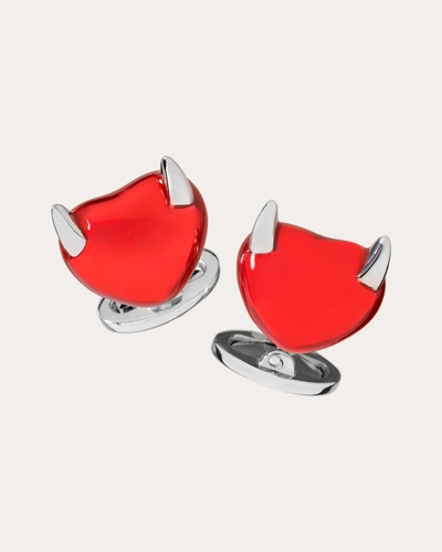 Shop Jan Leslie Women's Horn Heart Cufflinks In Red