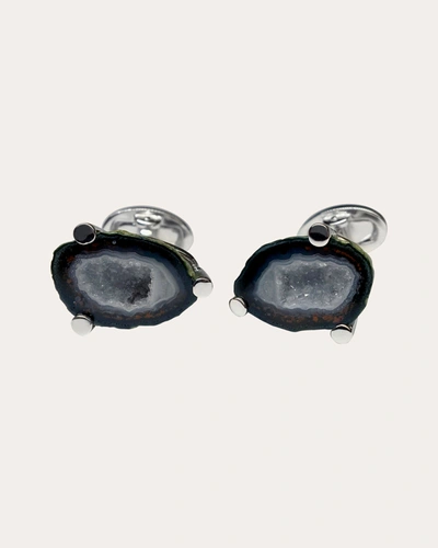Shop Jan Leslie Women's Druzy Geode Cufflinks In Black
