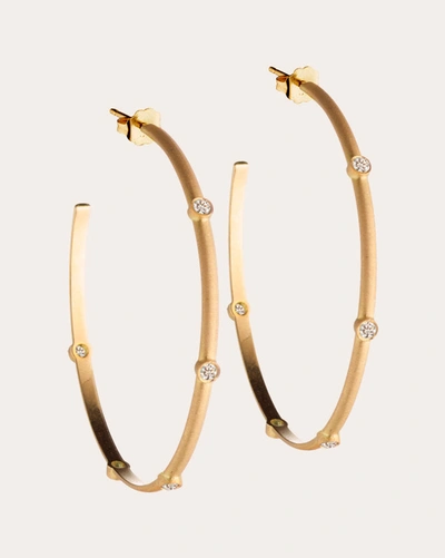 Shop Elizabeth Moore Women's Diamond Circle Of 5ths Hoop Earrings In Gold