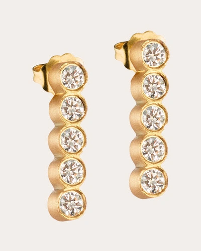 Shop Elizabeth Moore Women's Diamond Circle Of 5ths Drop Earrings In Gold