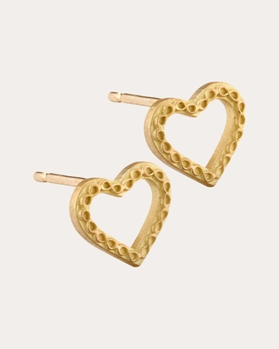 Elizabeth Moore Women's Infinity 18k Yellow Gold Heart Stud Earrings In Gold