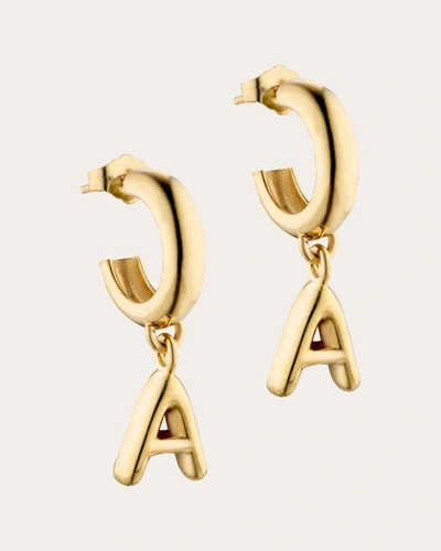 Shop Elizabeth Moore Women's Single Puffy Initial Earrings In Gold