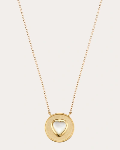 Shop Elizabeth Moore Women's Mother-of-pearl Heart Necklace In Gold