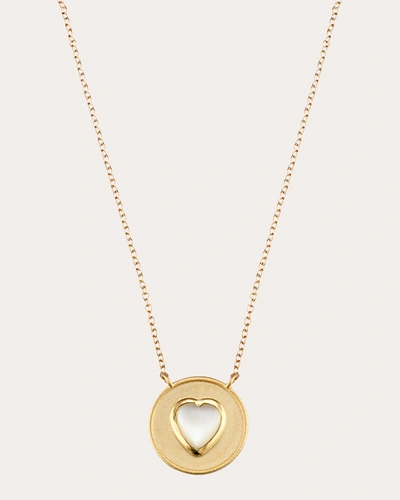 Elizabeth Moore Women's 18k Gold Mother-of-pearl Heart Pendant Necklace In Gold