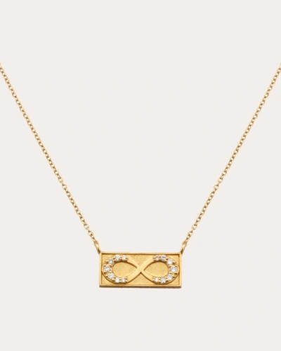 Shop Elizabeth Moore Women's Infinity Diamond Bar Necklace In Gold