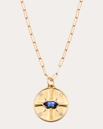 Shop Elizabeth Moore Women's Tanzanite Eye Of The Sun Pendant Necklace In Gold