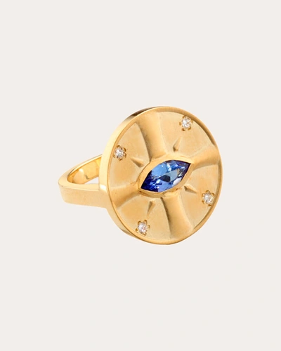 Shop Elizabeth Moore Women's Tanzanite Eye Of The Sun Ring In Gold