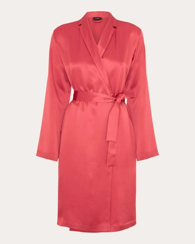 Shop La Perla Women's Silk Short Robe In Red
