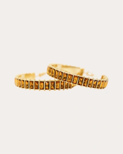 Shop Short & Suite Women's Large Eternity Gem Hoop Earrings In Gold