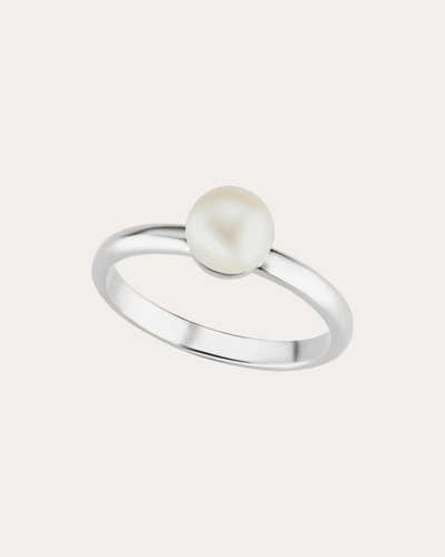Shop The Gild Women's Single Pearl Ring In Silver