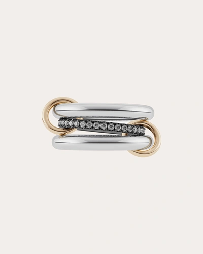 Shop Spinelli Kilcollin Women's Libra Gris Stack Ring 18k Gold In Silver
