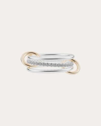 Spinelli Kilcollin Women's Sonny 18k Gold Sterling Silver And Diamond Linked Rings In Silver