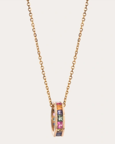 Shop Jolly Bijou Women's Sapphire Otto Pendant Necklace In Gold