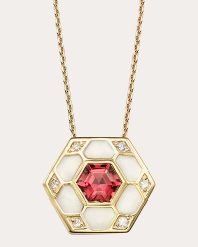 Shop Jolly Bijou Women's Rhodolite Garnet Pod Pendant Necklace In Gold
