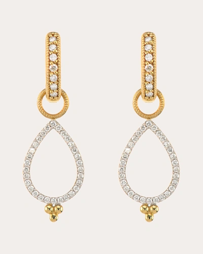 Shop Jude Frances Women's Provence Delicate Open Pear Pavé Earring Charms In Gold