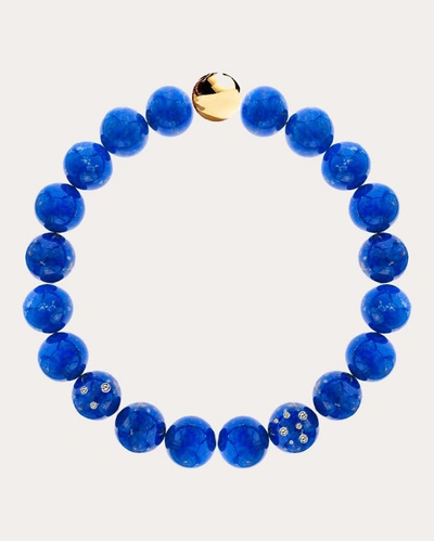 Shop Casa Castro Women's Retro Lapis Lazuli & Diamond Beaded Necklace In Blue