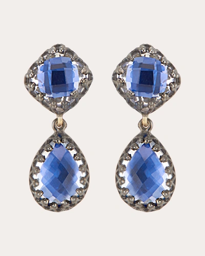 Shop Larkspur & Hawk Women's Indigo Foil Small Jane Drop Earrings In Blue