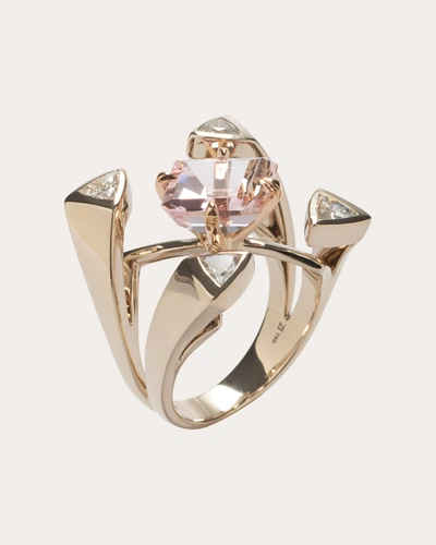 Shop Ara Vartanian Women's Morganite & Diamond Ring In Gold