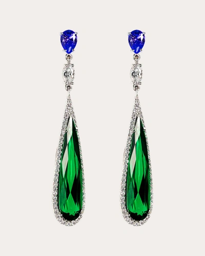 Shop Anabela Chan Women's Shard Emerald Earrings In Green