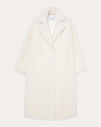 Shop Stand Studio Women's Maria Faux-shearling Coat In White