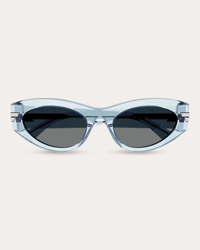 Shop Bottega Veneta Women's Transparent Cat-eye Sunglasses In Blue