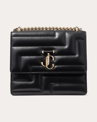 Shop Jimmy Choo Women's Varenne Avenue Quilted Shoulder Bag In Black/light Gold