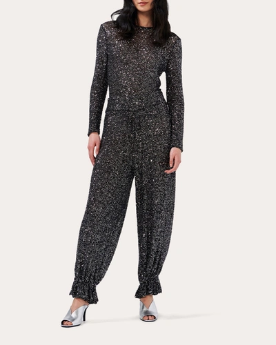 Hayley Menzies Women's Moonshine Sequin-embellished Knit Track Pants In Black