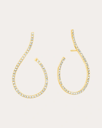 Shop Graziela Gems Women's Diamond Mega Swirl Teardrop Earrings In Gold