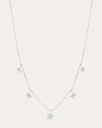 Graziela Gems Women's Floating Large 18k Gold Diamond Necklace In Silver