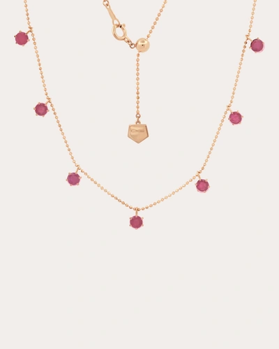 Shop Graziela Gems Women's Floating Pink Sapphire Station Necklace In Rose Gold/pink