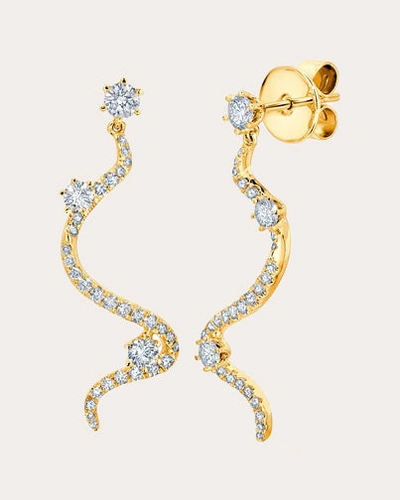 Shop Graziela Gems Women's Diamond Mega Swirl Drop Earrings In Silver
