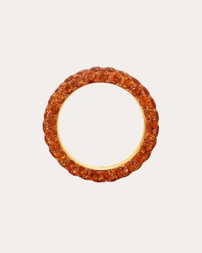 Shop Graziela Gems Women's Citrine 3-sided Band Ring In Orange