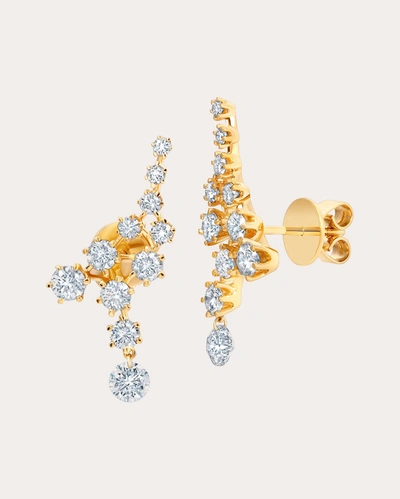 Graziela Gems 18k Yellow Gold Floating Diamond Ear Climbers In Gold