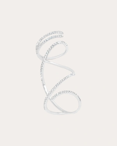 Shop Graziela Gems Women's 18k White Gold & Diamond Mega Swirl Ring In Silver