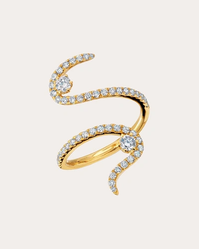 Shop Graziela Gems Women's Diamond Swirl Ring In Gold