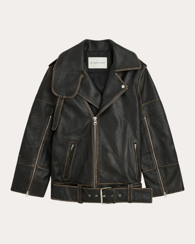 Shop By Malene Birger Women's Beatrisse Leather Biker Jacket In Black