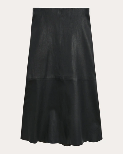 Shop By Malene Birger Women's Simoas Leather Midi Skirt In Black