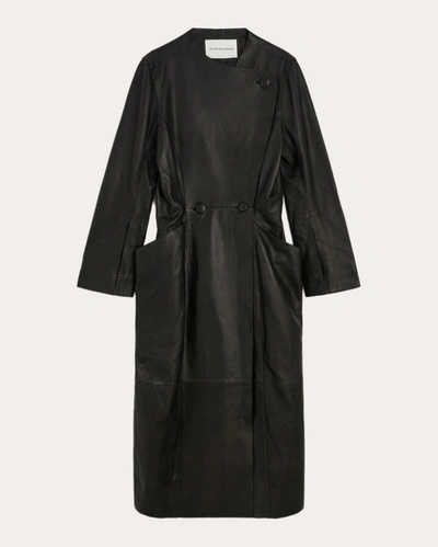 Shop By Malene Birger Women's Sirrena Leather Coat In Black