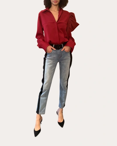 Shop Hellessy Women's Liam Bustle Shirt In Red