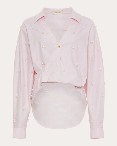Shop Hellessy Women's Alder Twist-front Pearl Shirt In Pink